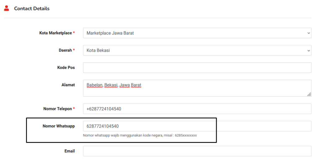 Kontak penjual